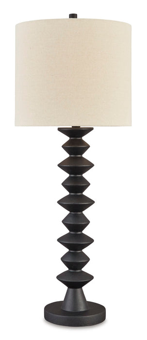 Luanndon 2-Piece Lamp Set - Black/Gray