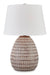 Darrich 2-Piece Lamp Set - White;Brown/Beige