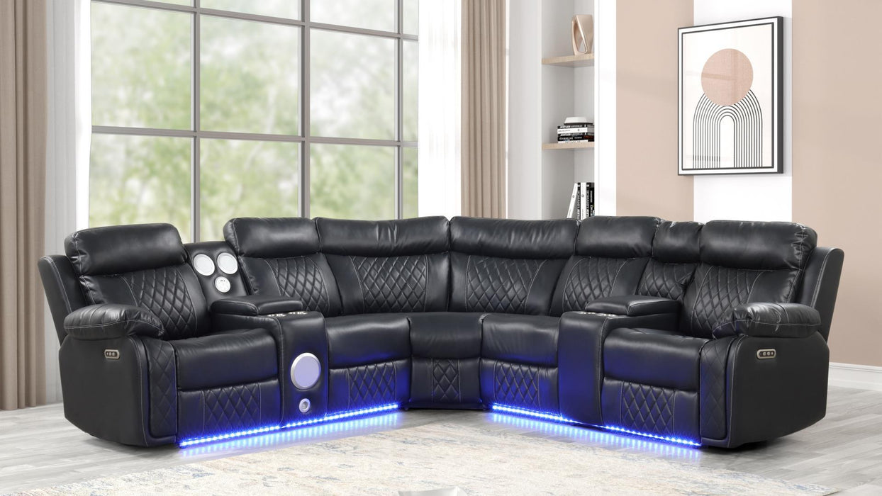 Lacrosse Sectional – Lacrosse Sectional Sofa Black by Galaxy Home Furnishings