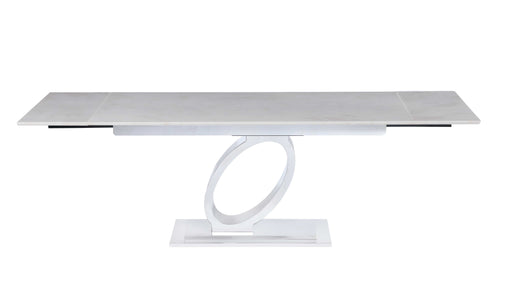 Contemporary Extendable Marble Dining Table w/ “O” Ring Base LANNA-DT