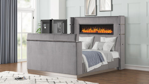 Lavish Bed – Lavish King Bed Gray by Galaxy Home Furnishings