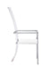 Contemporary Acrylic High-Back Upholstered Arm Chair - 2 per box LAYLA-AC-WHT