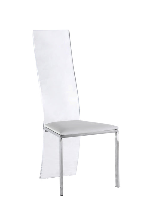 Contemporary Acrylic High-Back Upholstered Side Chair - 2 per box LAYLA-SC-WHT