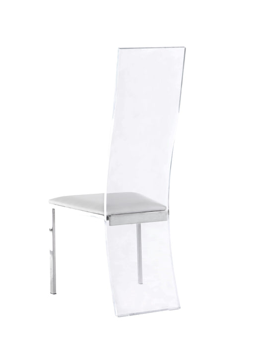 Contemporary Acrylic High-Back Upholstered Side Chair - 2 per box LAYLA-SC-WHT