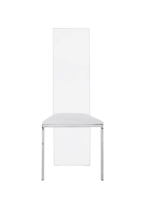 Contemporary Acrylic High-Back Upholstered Side Chair - 2 per box LAYLA-SC-WHT