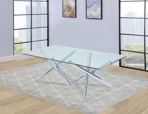 Rectangular Table w/ 44"x 84" Glass Top (2 Bases Needed) LEATRICE-DT-GL4484