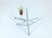 Contemporary Square Round Glass Top Table LEATRICE-DT-SR