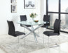 Dining Set w/ Glass Top Table & 4 Cantilever Chairs LEATRICE-SR-JANE-BLK