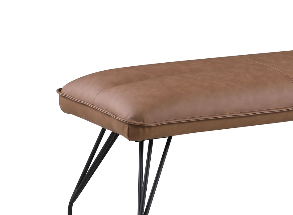 Upholstered Bench w/ Curved Steel Legs LILLIAN-BCH-BRW