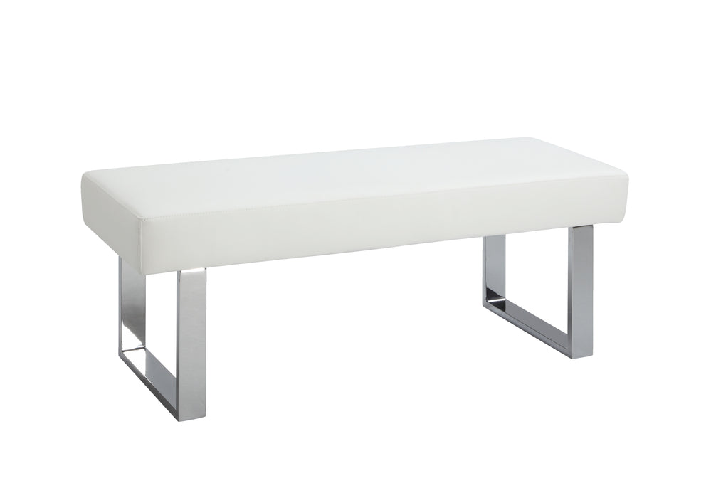 Contemporary Backless Long Bench LINDEN-BCH-WHT