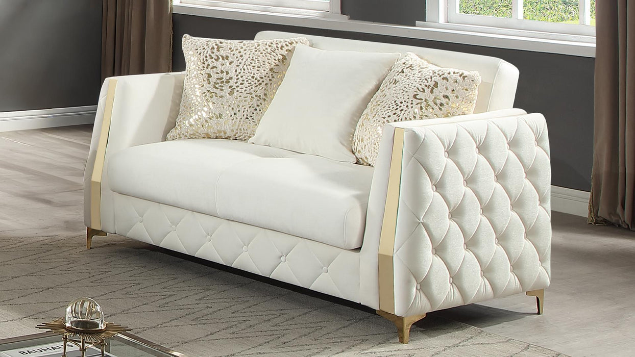 Lippa Loveseat – Lippa Loveseat Off White by Galaxy Home Furnishings