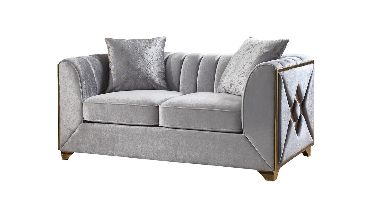 Velencia Loveseat – Velencia Loveseat Silver by Galaxy Home Furnishings