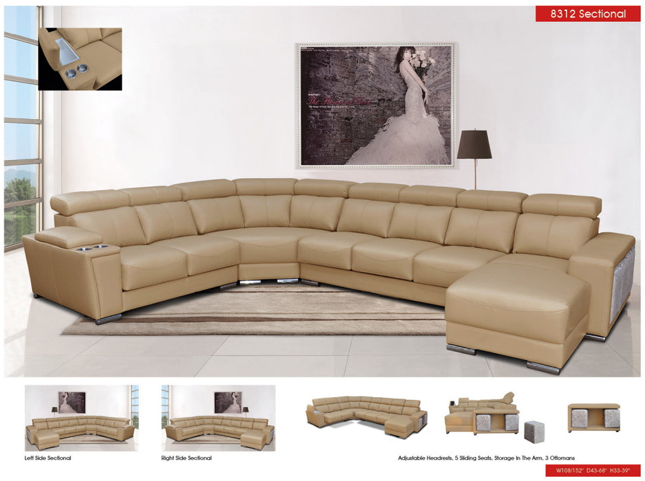 8312 Sectional with Sliding Seats