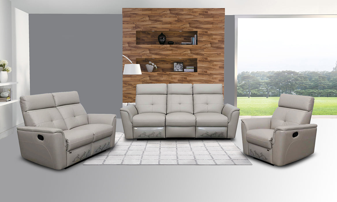 8501 Light Grey Chair w/Manual Recliner