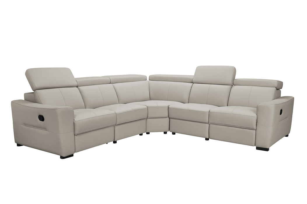 6021 Grey Sectional and armchair w/ manual recliners