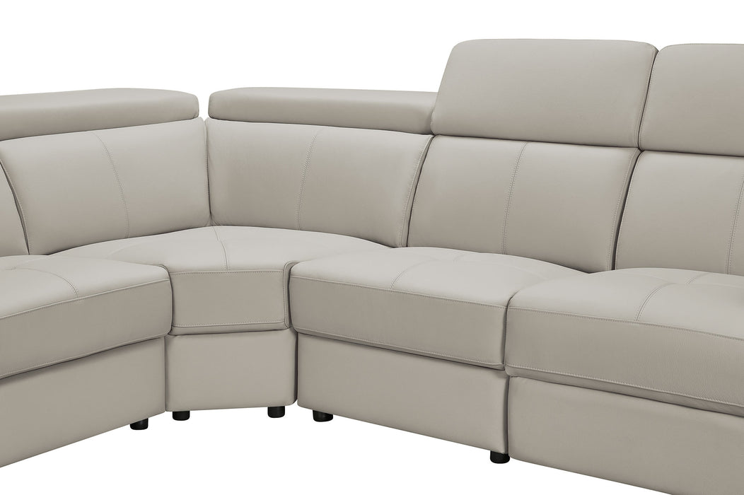 6021 Grey Sectional and armchair w/ manual recliners