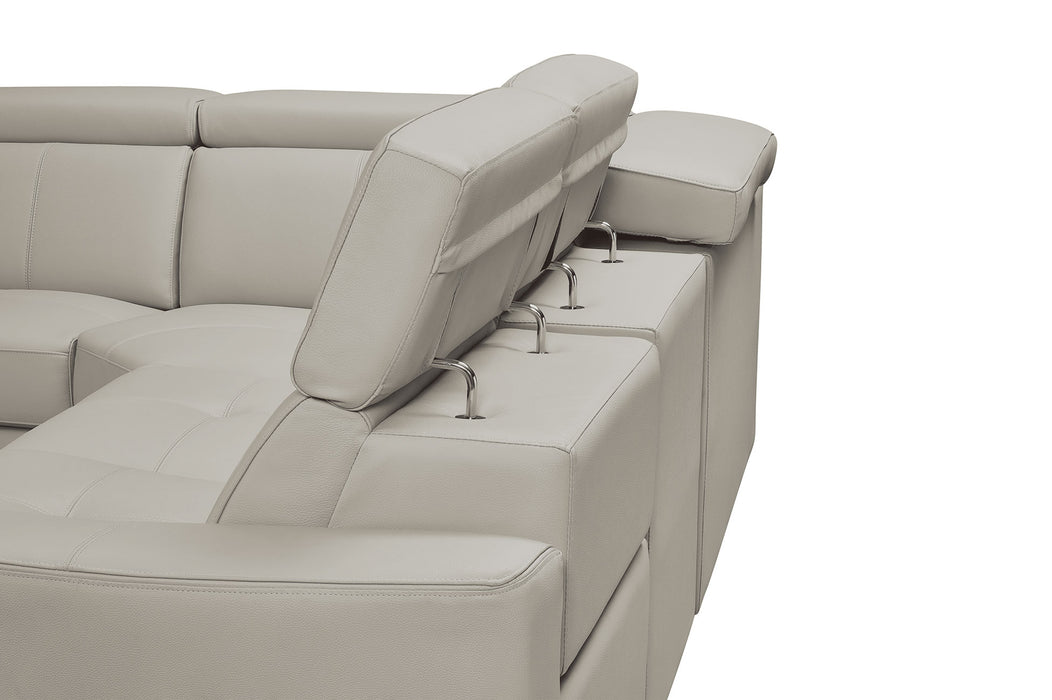 6021 Grey Sectional and armchair w/ manual recliners