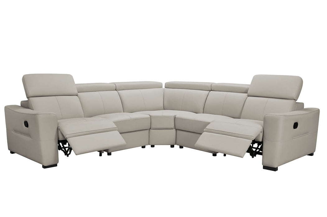 6021 Grey Sectional and armchair w/ manual recliners