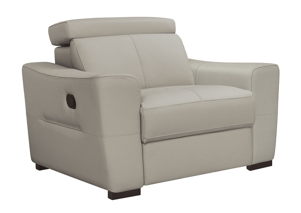 6021 Grey Sectional and armchair w/ manual recliners