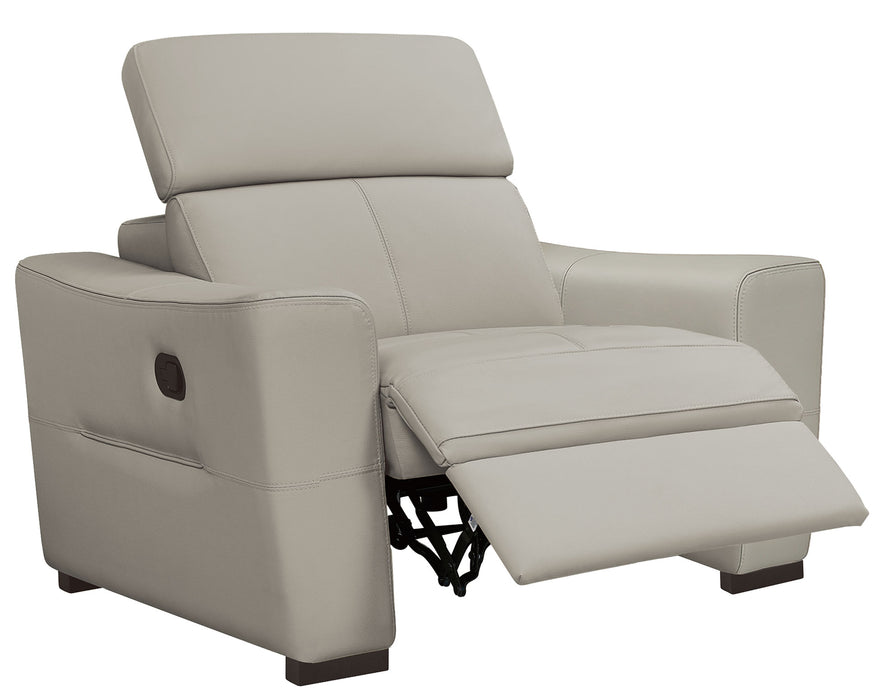 6021 Grey Sectional and armchair w/ manual recliners