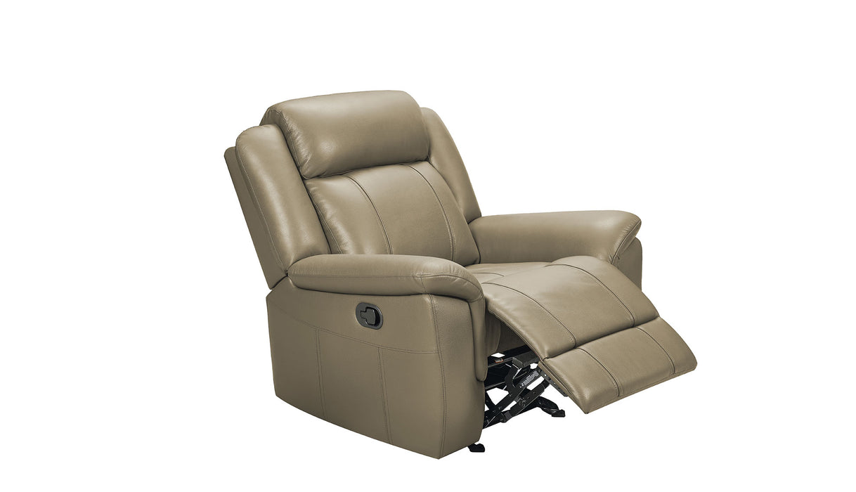 9015 Taupe Sofa w/ manual recliner