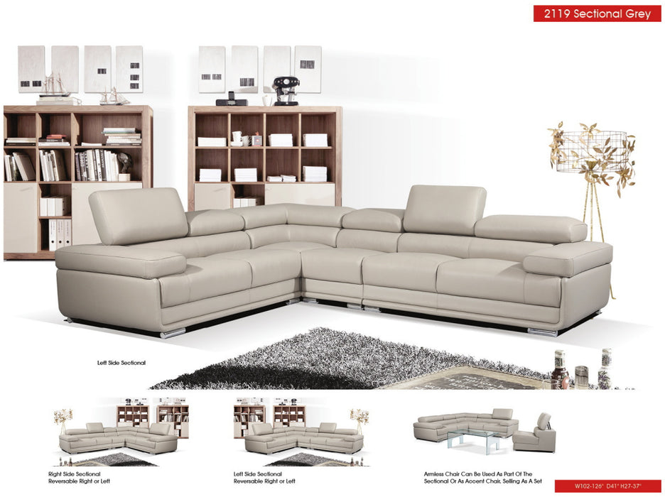 2119 Sectional - Light Grey