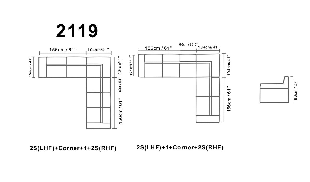 2119 Corner piece - Light Grey