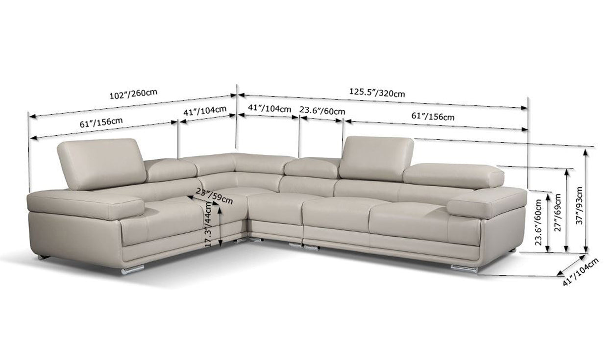2119 Sectional with Extra Chair - White
