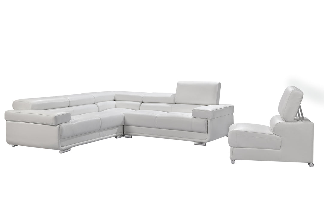 2119 Sectional with Extra Chair - White