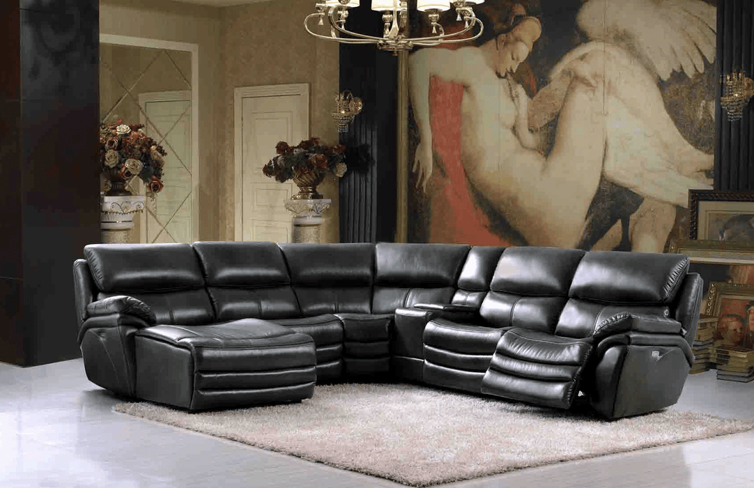 2711 Sectional with 3 Electric Recliners DARK GREY