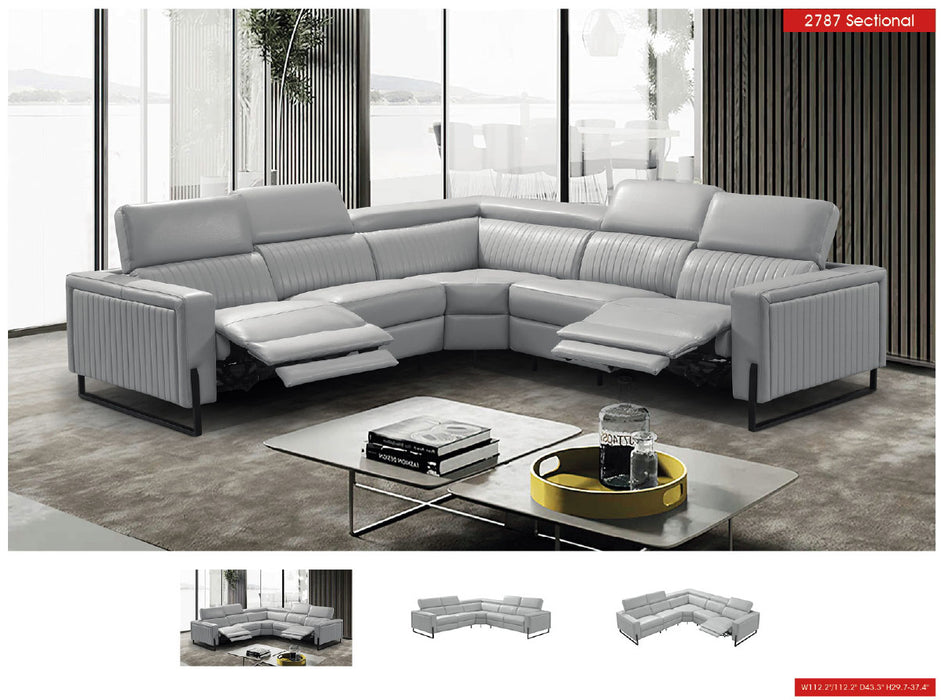 2787 Sectional with Recliners – Light Grey