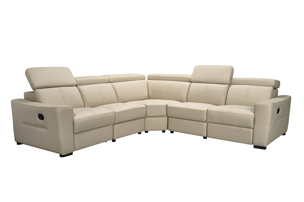 6021 Cream Armchair w/ manual recliner