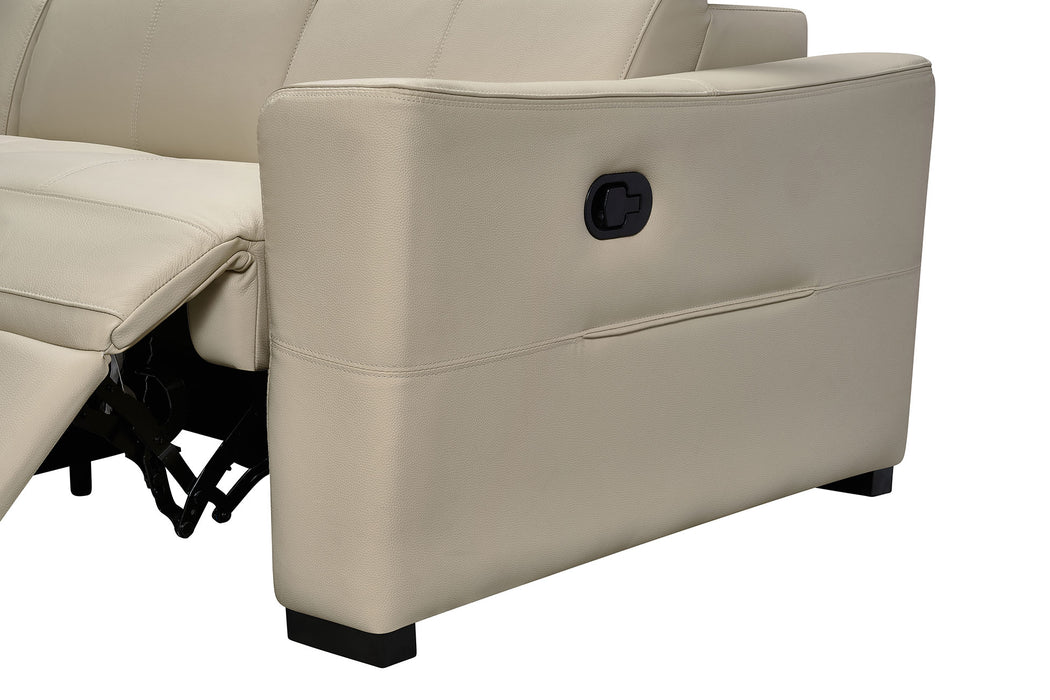 6021 Cream Armchair w/ manual recliner