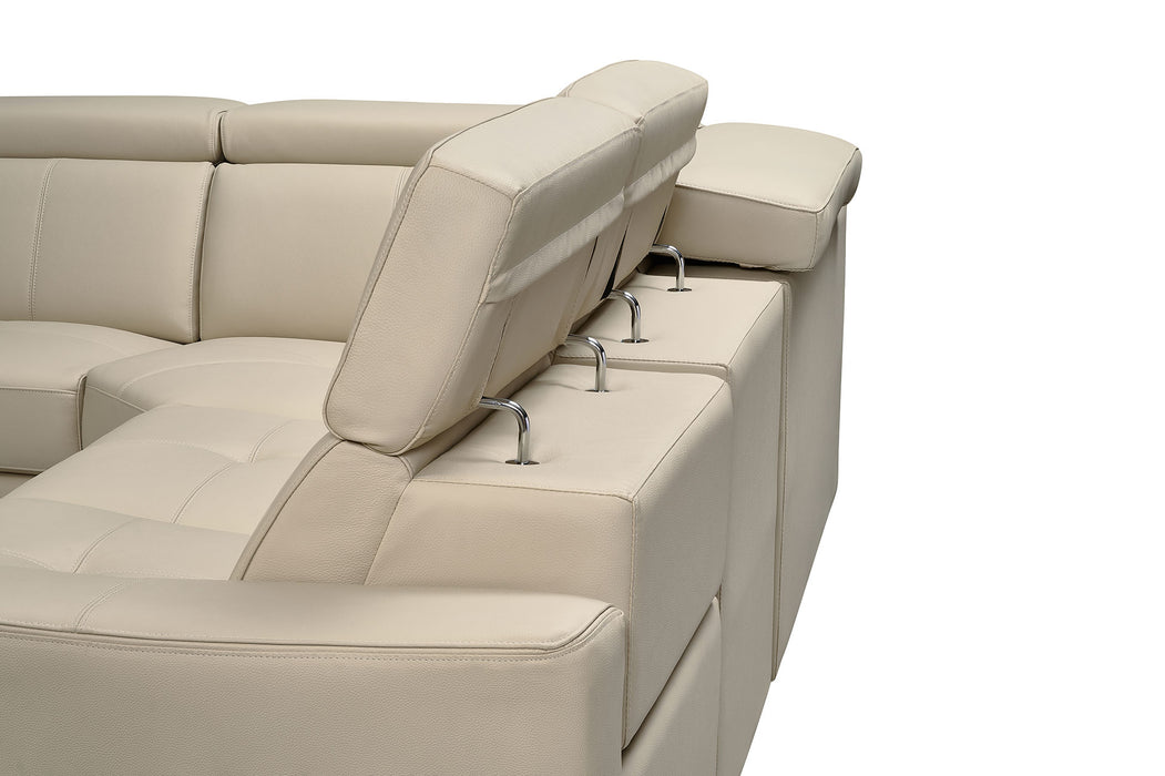 6021 Cream Sectional and armchair w/ manual recliners