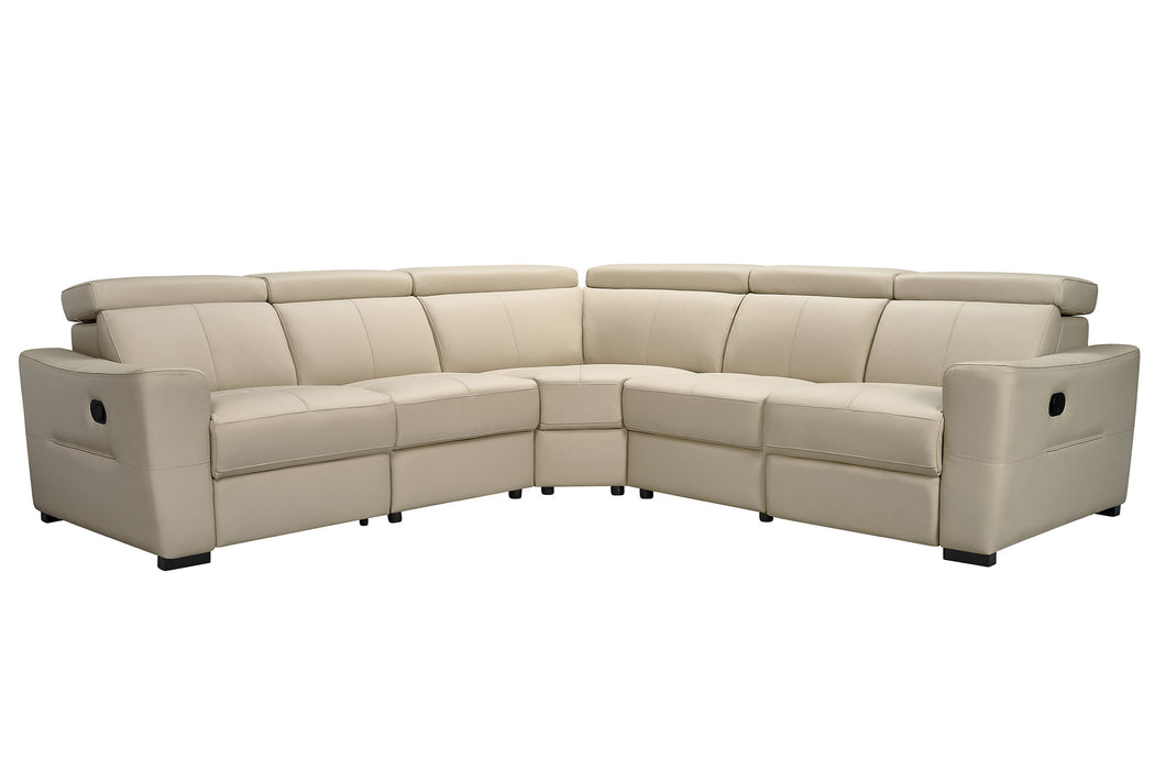 6021 Cream Armchair w/ manual recliner