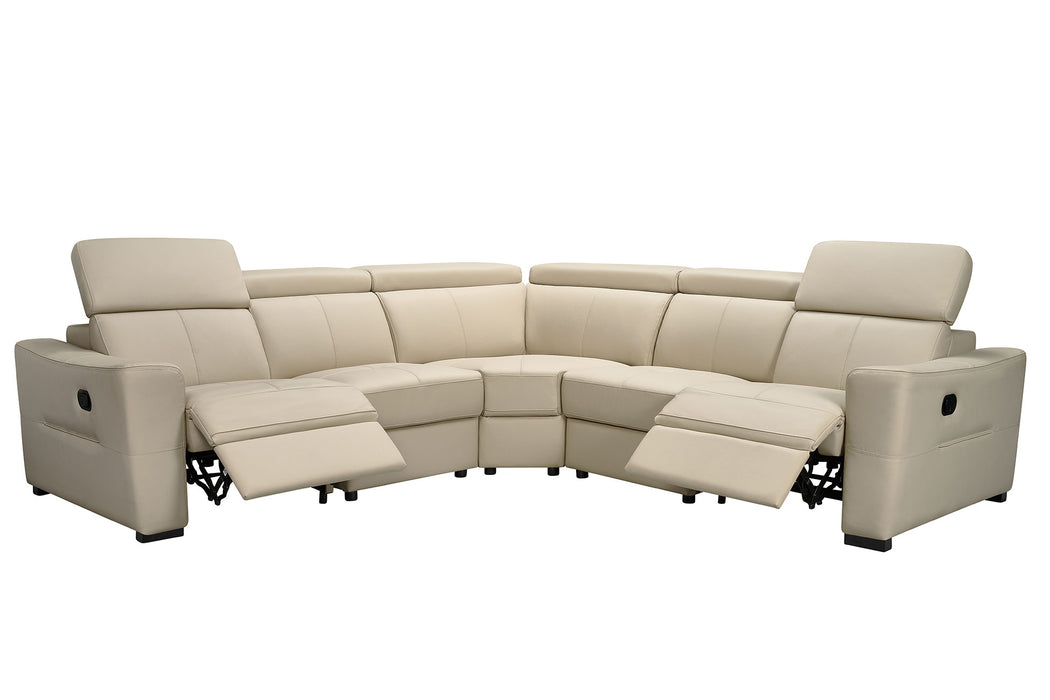 6021 Cream Armchair w/ manual recliner