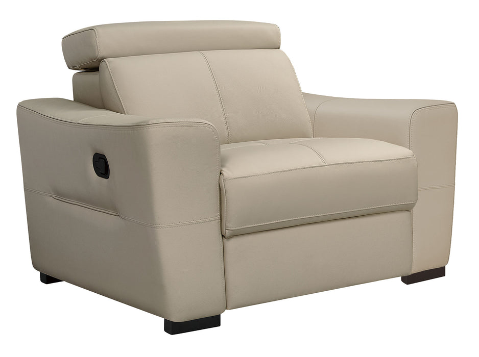 6021 Cream Sectional and armchair w/ manual recliners