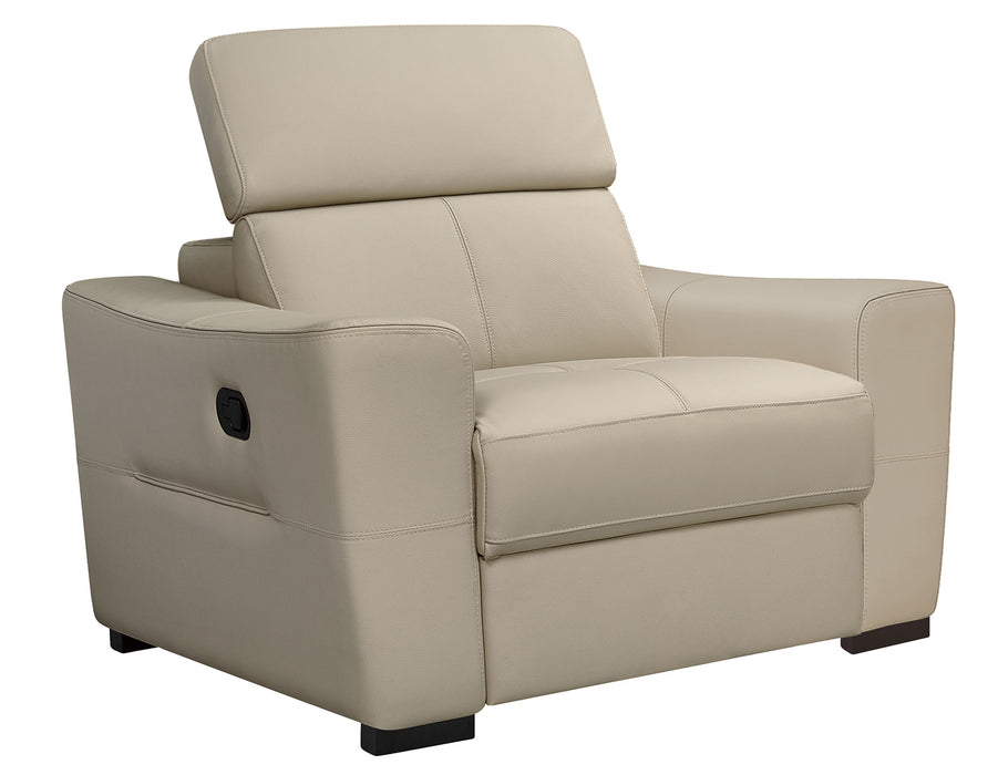 6021 Cream Sectional and armchair w/ manual recliners