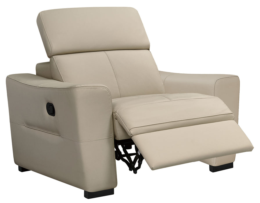 6021 Cream Sectional and armchair w/ manual recliners