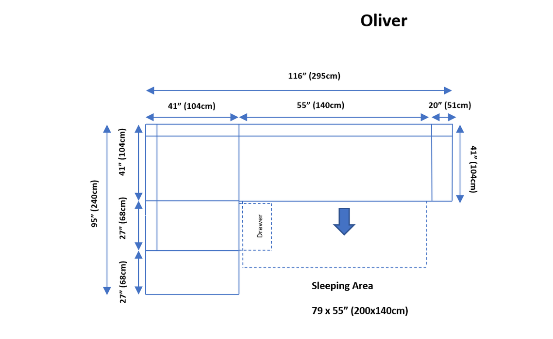 Oliver Sectional w/ Bed and Storage