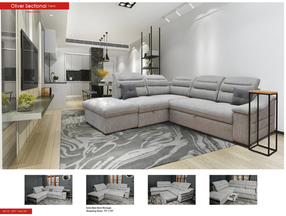 Oliver Sectional w/ Bed and Storage