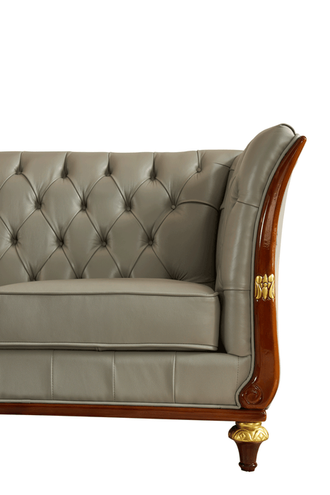 401 Grey Leather Sofa
