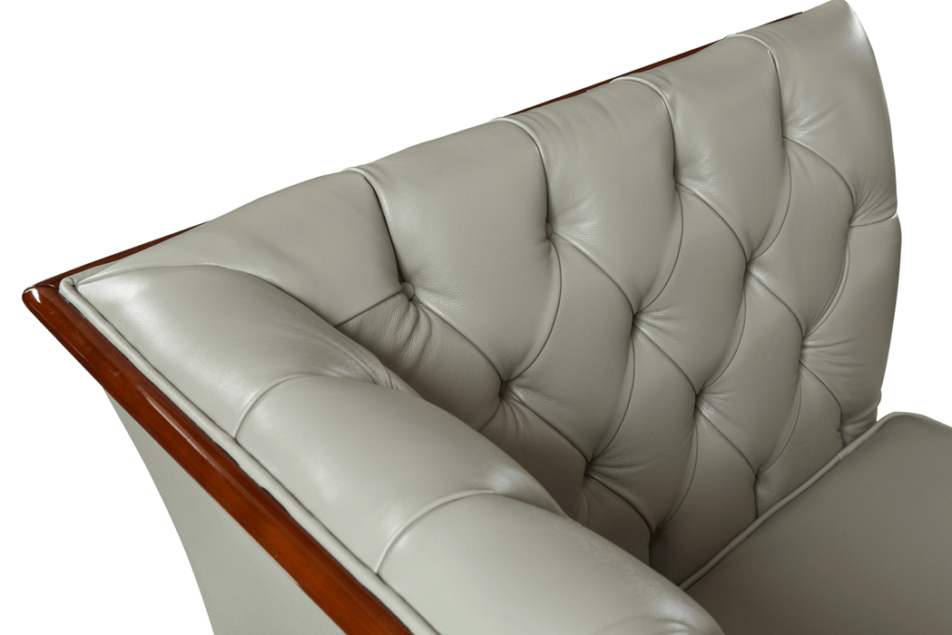 401 Grey Leather Sofa