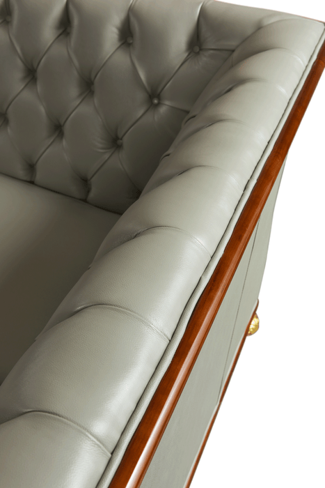 401 Grey Leather Sofa