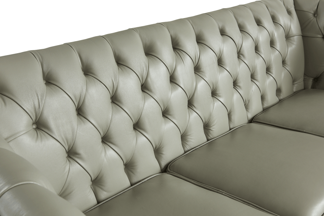 401 Grey Leather Sofa