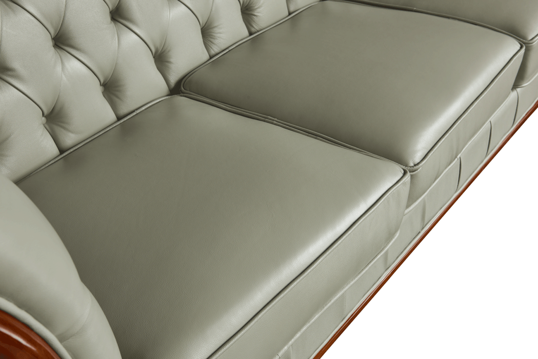 401 Grey Leather Sofa
