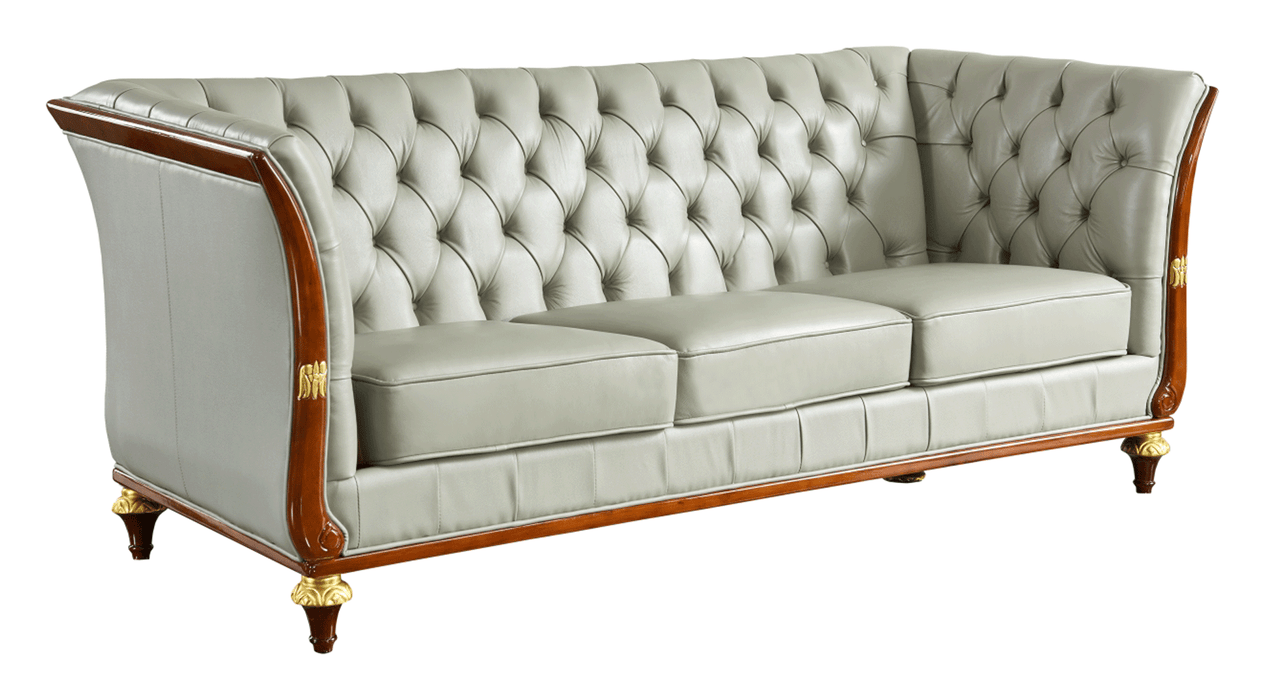 401 Grey Leather Sofa