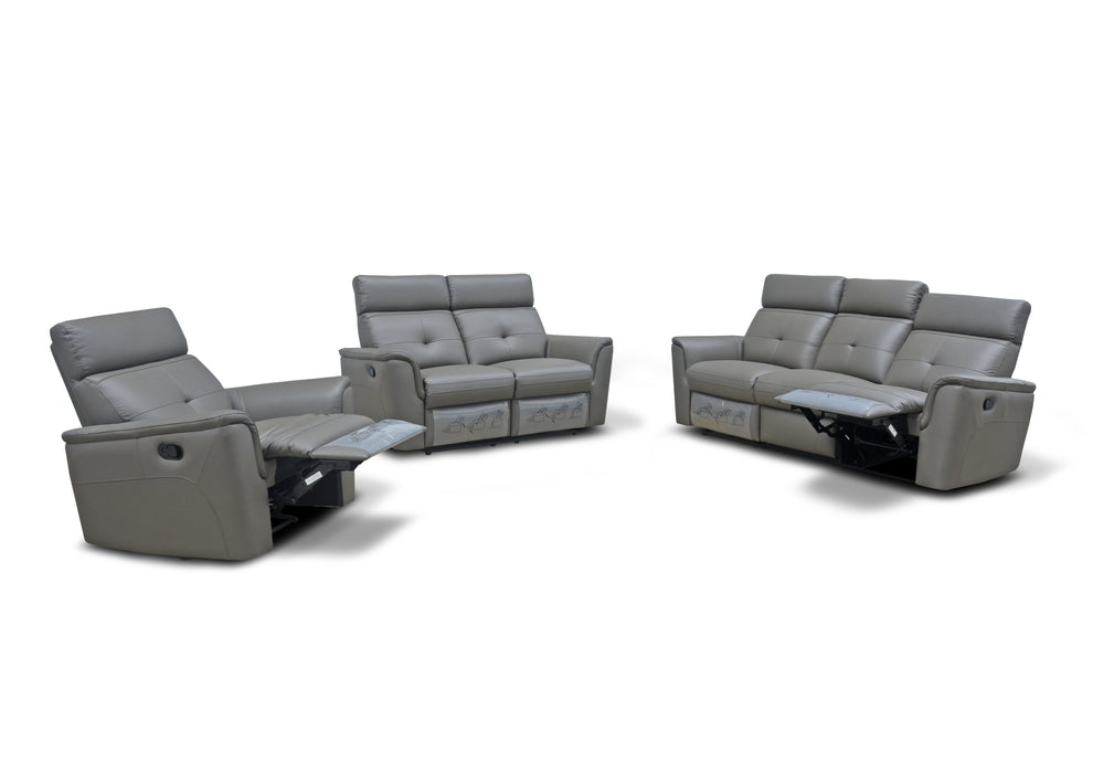 8501 Dark Grey Sofa w/Manual Recliner