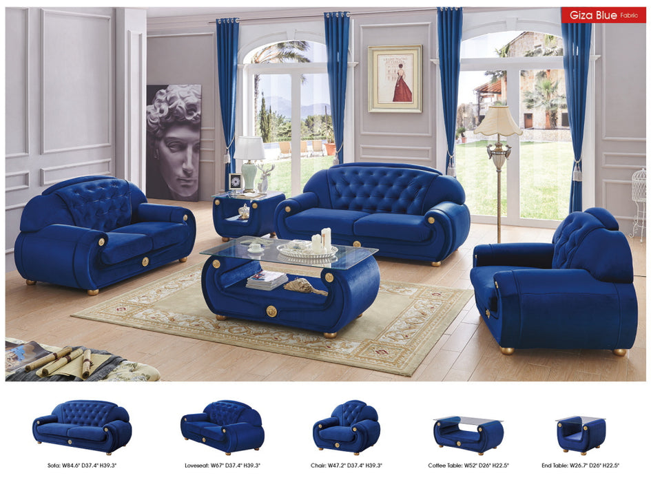 Giza Sofa Fabric in Dark Blue