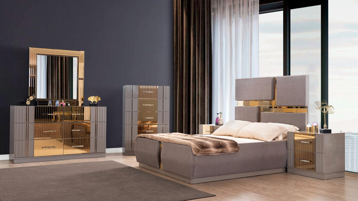 Lorenzo Bedroom Set – Lorenzo Queen 5 Pc Bedroom Set in River Sand Gray by Galaxy Home Furnishings
